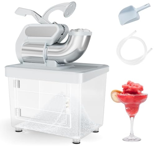 COSTWAY Electric Ice Crusher, 660 LBS/H Snow Cone Machine with Dual Blades, 300W ETL Approved Shaved Ice Machine for Home Parties, Restaurants and Bars (Gray)