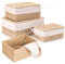3 cestas de almacenamiento con tapa, cesta de almacenamiento de ratán con tapa, cesta de mimbre trenzado, apilables, cesta de almacenamiento de ratán trenzado, para salón, baño, cocina