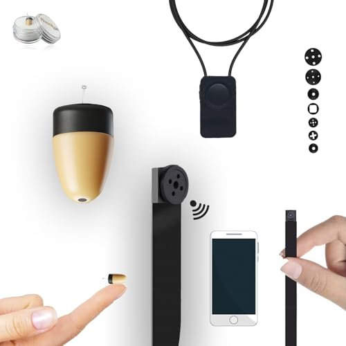 Pinganillosocultos Kit Completo Mini Camara Espia Boton con Auricular Espia Invisible Inalambrico - Copiar Examen - WiFi HD 1080p Real. Ideal para Leer Folios A4. (Pinganillo Mini)