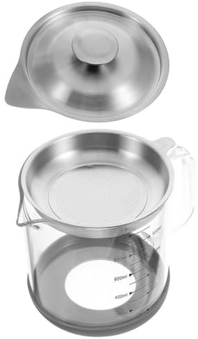 OFFSCH Öltopf Mit Sieb 1000 Ml Edelstahl-fettbehälter Filterölkrug Für Den Heimgebrauch