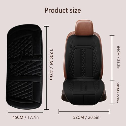 Snyucve Couvre-Sièges Chauffants 45 °C-65°C Chauffage Rapide, Contrôle Intelligent 12v Couvre Siege Voiture Avant Comprend Une Pelle à Neige Et des Gants,Black-3PCS