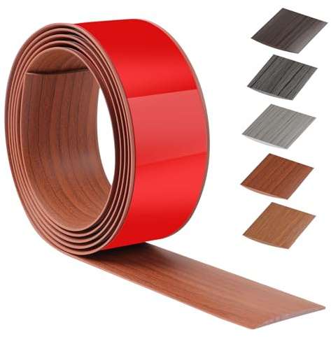 200cm X 5cm übergangsprofil selbstklebend PVC,übergangsleiste selbstklebend FüR KüChe/Wohnzimmer/Badezimmer,Türschwellen leiste Zum Verbinden Von Bodenaussparungen/Fliesen(Walnussholzmaserung)