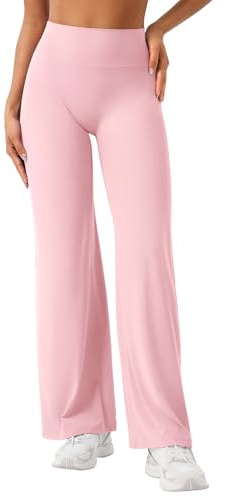 ZAAYO Nahtlose Straight Leggings Damen Flared Legging Yoga Hosen Gym Pant | Hohe Taille, Booty Lifting, Wide Leg, Butterweich, Schlaghose, Sport, Yoga Legging-Regular/Lang/Extra Lang