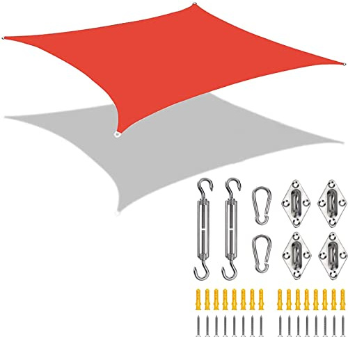 Tenda parasole rettangolare impermeabile, 95% protezione dai raggi UV, 185 g/m², in poliestere Oxford, ideale per giardino, balcone, piscina, ombrellone da giardino (P 2 x 5 m)