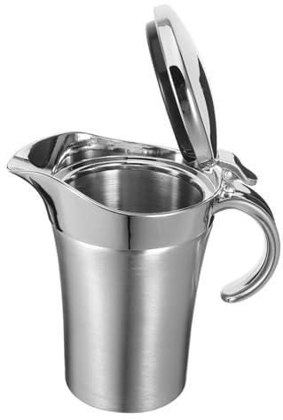 TOGEVAL Saucière Acier Inoxydable Double Paroi Isolante pour Sauces Chaudes Verseuse Thermique Robuste pour Steak Adaptée Maison et Aux Restaurants