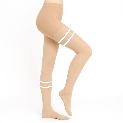 Medizinische Kompressionsstrumpfhose Damen Lang 22-32mmHg Klasse 2,Blickdichte Stützstrumpfhose mit Geschlossener Fußspitze,Kompressionsstrümpfe für Schwangerschaft Lipödem Flug & Krampfade Ödeme