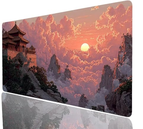 Architecture Tapis de Souris Coucher de soleil Imperméable Tapis de Souris xxl 900x400x3mm Gaming Mouse pad Améliorer la Précision et la Vitesse, Mouse Pad pour Bureau Gamer Clavier Sans fil Model7282