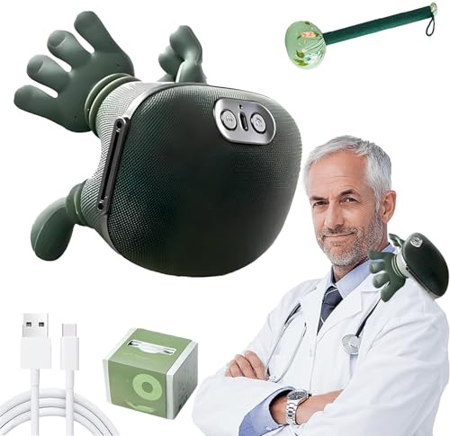 Siaso Massaggiatore Collo, Massaggiatore Cervicale con Manine, Mano Massaggiante Elettrica, Mani Vere, Massaggiatore Impastatore N4, Ricaricabile Tramite, per Collo e Schiena (1 pezzo)