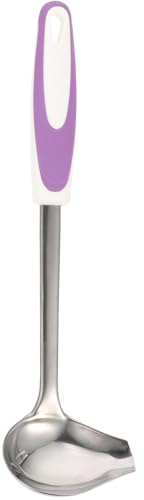 RUNROTOO Mestolo per Salsa Antiaderente in Acciaio Inox con Beccuccio Inclinato, Cucchiaio da Cucina per Condimenti e Sughi, Utensile Professionale per Casa, Ristorante e Caffetteria,