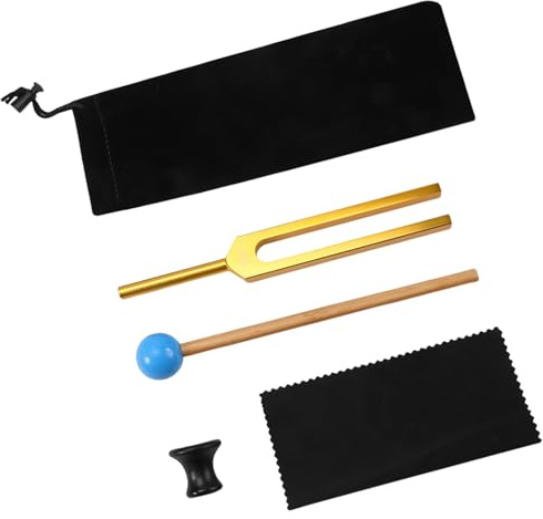 Vervollständigt 432-Hz Stimmgabel Set mit Tragetasche Gold Designs Stimmgabel Werkzeug Designs für Meditationen, Entspannung des Nervensystems nach der Entspannung