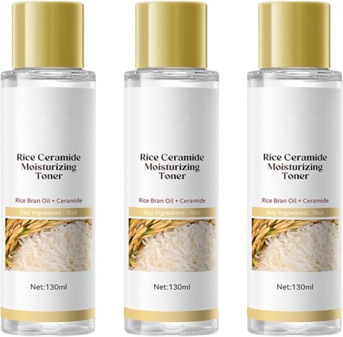 Tónico Hidratante de Ceramida de Arroz, Reparador de la Barrera y Tónico Facial de Hidratación Profunda, Refrescante, Unifica el Tono, Cuidado Equilibrante de la Piel, Para Mujeres y Hombres