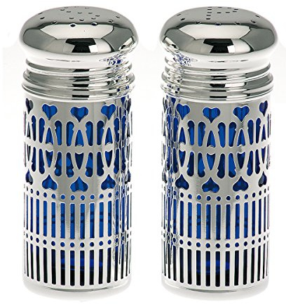 SILBERKANNE Salz & Pfefferstreuer Set Premium versilbert - Edle Gewürzstreuer Silber Plated - Ø 4cm, H 9cm - Top Verarbeitung