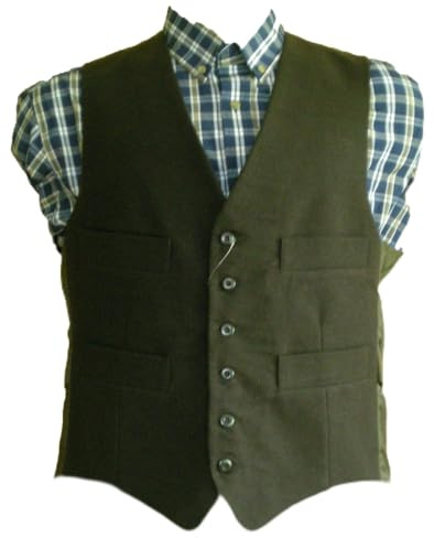 MB clothing Mens Moleskin Waistcoat Satin Lining Back with Buckle 4 Pockets 6 Front Buttons Smart Casual Wear