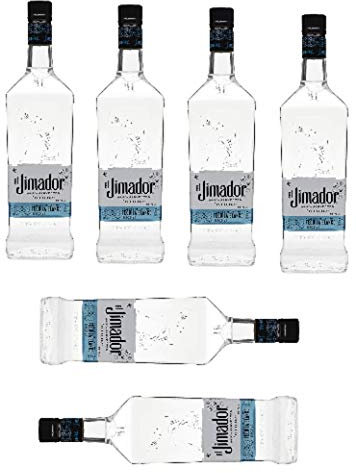 6 Flaschen Tequila el Jimador Blanco 100% Agave - 38% Vol. Zweifach destilliert/Junger, frischer, natürlicher Tequila Großpackung (6 x 0,7l)