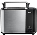 Braun Household HT5015.BK ID Breakfast Collection Tostafette con 13 livelli di tostatura, 3 funzioni, 4 sistemi di sicurezza, Dotato di scaldabrioches e coperchio antipolvere, Nero/acciaio INOX