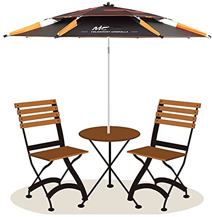 Refue 200cm Outdoor-Strandschirm mit Aluminiumstange Schwarz Tragbarer Garten Patio Sonnenschirm Kompakt Beschattung, für Fishing Cafe Store (Size : 220cm/7.2ft)
