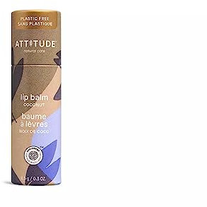 ATTITUDE Lip Balm, Natural Origin, Nourishes & Protects, Shea Butter, Coconut & Castor Oils, EWG Verified, For Dry Lips, Men and Women, Vegan, Coconut, 8.5 g