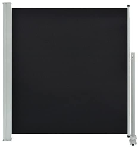 Susany Ausziehbare Seitenmarkise Seitenrollo Markise Seitenwandmarkise Balkonsichtschutz Terrasse Windschutz & Sichtschutz 140 x 0-300 cm (H x B),Schwarz