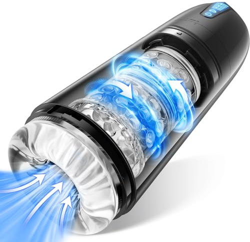 Elektrischer Masturbator Cup, Masturbieren für Männer mit 7 Saugmodi 7 Rotationsmodi, Blowjob Taschenmuschi Penis Stimulator 3D Realistischer Vagina Pussy Sex Spielzeug für die Männer Sex Toys