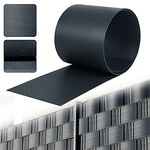 Aufun Premium Hart PVC Sichtschutzstreifen für Doppelstabmatten, 30x Sichtschutz Windschutz Garten Doppelstabmattenzaun für Gartenzaun, Balkon, Anthrazit(2,5m x 19cm)