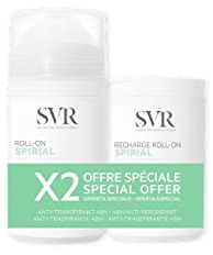 SVR - Spirial Roll-On Déodorant Anti-Transpirant 48h + Recharge 50 ml - Peaux sensibles - Sans alcool - Anti-traces - Efficacité 48h - Déo + Éco-recharge