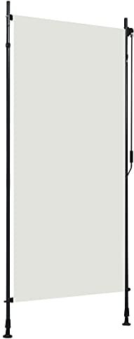 Susany Außenrollo Senkrechtmarkise Sonnenschutzrollo Balkonrollo Screen Rollo Sonnen-und Sichtschutz Beschattung Sonnenschutz Außen Balkon Outdoor Rollo 100 x 270 cm Creme