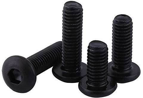 Duokon 50 Stück M3 Innensechskant Schrauben Set, Schwarze Sechskant Sockel Flachkopf Schrauben Setzen, Zylinderschrauben, 10,9 Klasse Legierungs Stahl, Volles Gewinde, Einfaches Ende (M3*16mm)