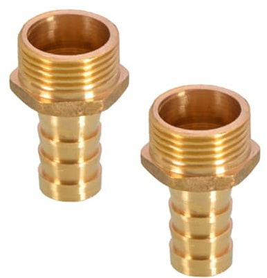TopHomer 2Pcs BSP Hose Connector Brass Pipe Fitting 12mm Barb x G1/2 Male, Hose Barb Tail Male BSP Thread Connector Joint Copper Coupler Adapter