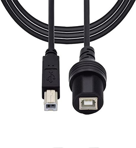 cablecc Wasserdicht, staubdicht, 480 Mbit/s, USB 2.0, Standard-B-Typ-Verlängerung, Datenkabel, Stecker auf Buchse, Auto-Schalttafelmontage, Design, 1 m