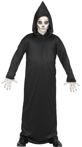 W WIDMANN MILANO Party Fashion - Costume da Mietitore per bambini | Abito nero con cappuccio in stile Grim Reaper, per Halloween, Carnevale, feste horror