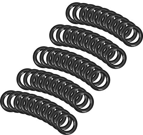 QUARKZMAN 50 Stücke Nitrilkautschuk O-Ringe Gummiringe Ersatzgummi 8mm x 5mm x 1,5mm für Wasserhahn Klempner Reparatur Dichtung Verbindung, Schwarz