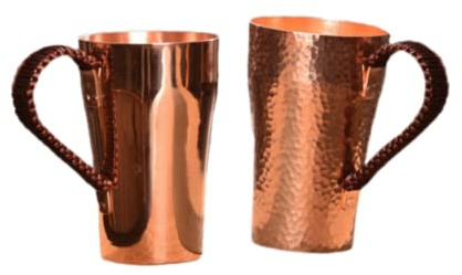 OOCCO kupferbecher kupferbecher reines kupfer einfarbig reines Kupfer 400ml(2 Stück)(A (Menge 1)+B (Menge 1))