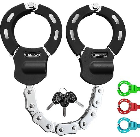 Mezelon E Scooter Schloss | Fahrradschloss | Hochsicherheits-Schlösser | Handschellenschloss | Hochbelastbare Schlösser für E Scooter/Fahrräder/E-Bike/Motorrad