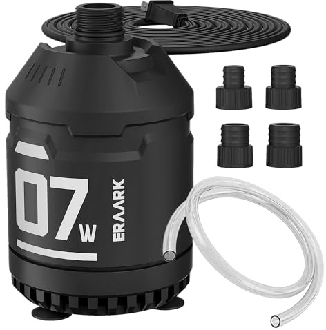 ERAARK 160GPH 7.5W Submersible Water Pump Ultra Quiet Small Fountain Pump for Aquariums, Fish Tank, Pond, Hydroponics