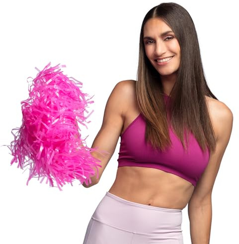Boland - Pompons, 8 Stück, 34 cm, Puschel, Tanzwedel, Cheerleader Kostüm, Sportoutfit, High School, Football