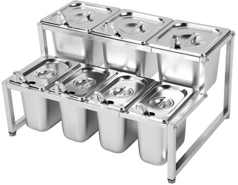 Stainless Steel Seasoning Box Set Condiment Jar Spice Container Double Layer Jam Jar Holder Large Capacity (Number 24)
