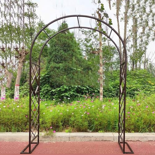 Arches à Rosiers Support Treillis Arceau Jardin, Pergola Fer Forge, Arche d'escalade Résistant Aux Intempéries, pour Plantes Grimpantes Exterieur (Couleur : Brun, Taille : W380xH230cm)