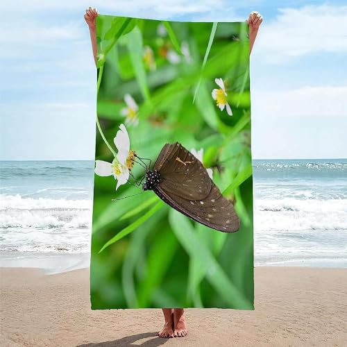 okoikfc 3D Strandtuch 90x180 cm Schmetterling Badetuch Groß Schmetterling Microfaser Handtücher Weich Schnell Trocknen Strandhandtuch Herren Frauen Badetücher, Strandtücher Strandlaken Handtuch A1901