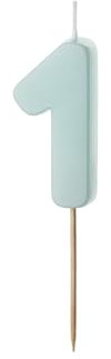 Geburtstagskerze Ziffer 1, hellblau, 5.5 cm