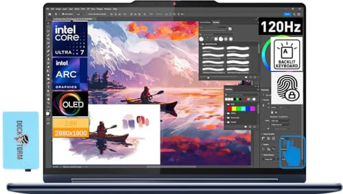 Lenovo Yoga 9i - Laptop 2 en 1 alimentado por IA de 14 pulgadas, 120 Hz, pantalla táctil OLED 2.8K (Intel Ultra 7-155H, 16GB LPDDR5X, 2TB PCIe SSD, Active Pen, KYB retroiluminado, lector FP, 2