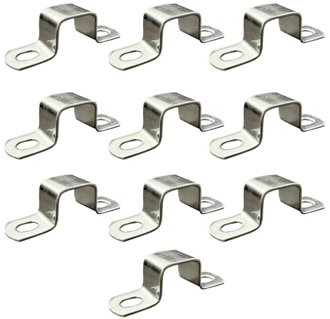 RITUIPIO 10 correas cuadradas de acero inoxidable 304 de 25 mm x 25 mm, abrazadera de tubo resistente para tubo cuadrado de 1 x 1 pulgada