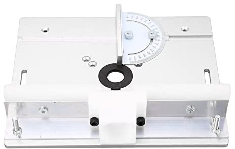 JDQTPOET Aluminium Router Table Insert Plate, Metal Router Lift System DIY Router Table for Woodworking Benches Router Plate Wood Tools Milling Trimming Machine with Rings (Silver)