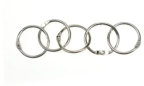 Tofficu 100 Stücke Metall Loseblatt Binder Ringe Schlüsselring Ringe Schlüssel Hoops für Notebook Memo Einreichung
