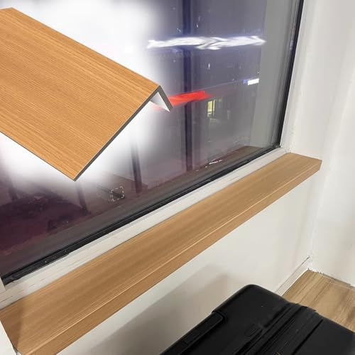 Davanzale Interno Finestra Copertura di Sostituzione Finestre con Texture in Legno Colore Rovere, Davanzale in Pannello Composito per Soggiorno/Soppalco, Copertura di Copertura Davanzale Allargata(6