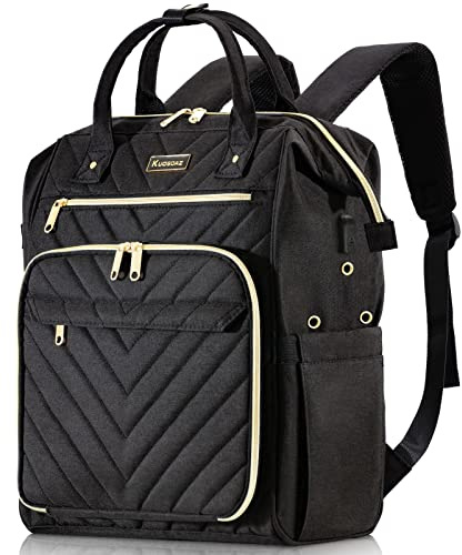 Kuosdaz Knitting Bag Backpack, Yarn Organizer, Quilted Backpack for Women | Gifts for Crocheters Large Travel Crochet Bag Totes for Crochet Hooks, Yarn Supplies, Black
