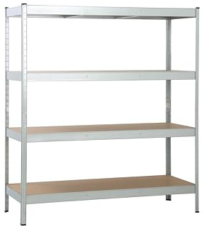 Schulte Regalwelt Schwerlastregal XXL mit 4 MDF-Böden 180x160x60 cm (HxBxT), 250 Kg Traglast pro Boden, verzinkt