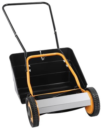 Tondeuse à gazon manuelle sur roues pour villas, maisons, cours, parcs, parcs, dimensions de la poignée : 66 x 41 cm, largeur de coupe : 35,56 cm