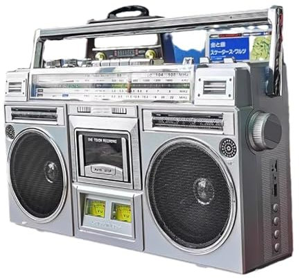 Cassette Boombox con radio AM/FM, streaming wireless, slot USB/Micro SD, ingresso AUX, jack per cuffie, converte le cassette in USB/SD - Lettore audio multifunzionale.