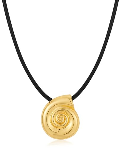 TOVABA Collar Oro Mujer, Collar Concha Dorada, Joyería Moderna y Elegante, Diseño Minimalista Para Mujer