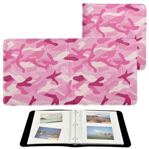Carpeta de álbumes de fotos, páginas autoadhesivas, álbum de fotos universitario, 4 x 7 pulgadas, color rosa